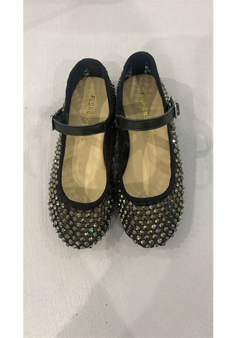 Ballerine con strass FLORENS | F1131001 RETE NERO/JET EMATITE